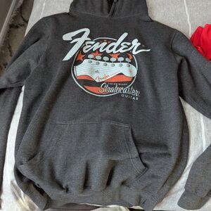 Fender Charcoal Hoodie with Graphic Design